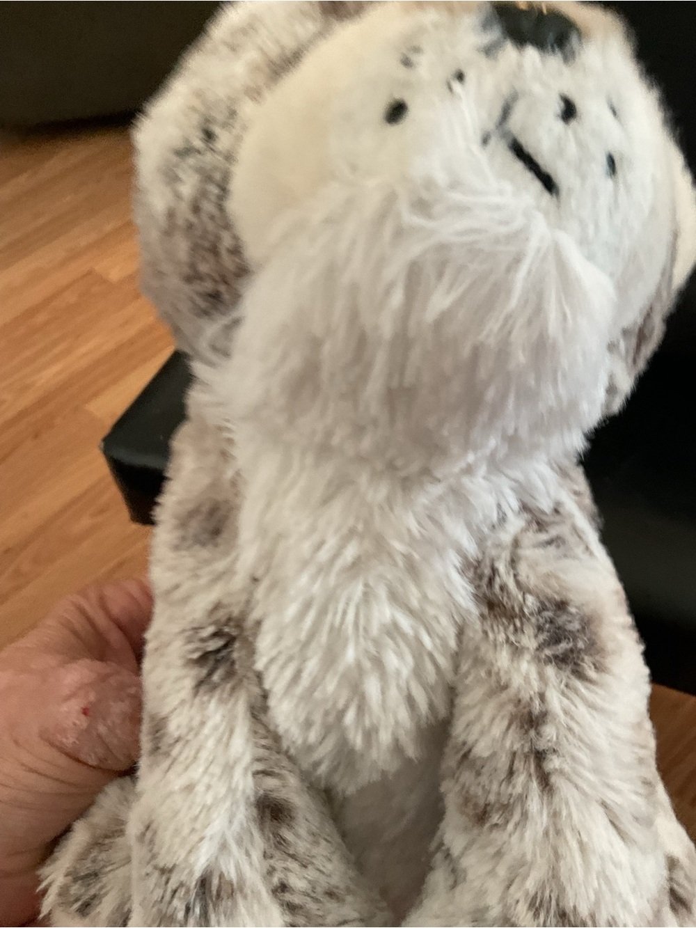 Walmart Plush Snow Leopard Animal Plushie Beautiful Blue Eyes 12”